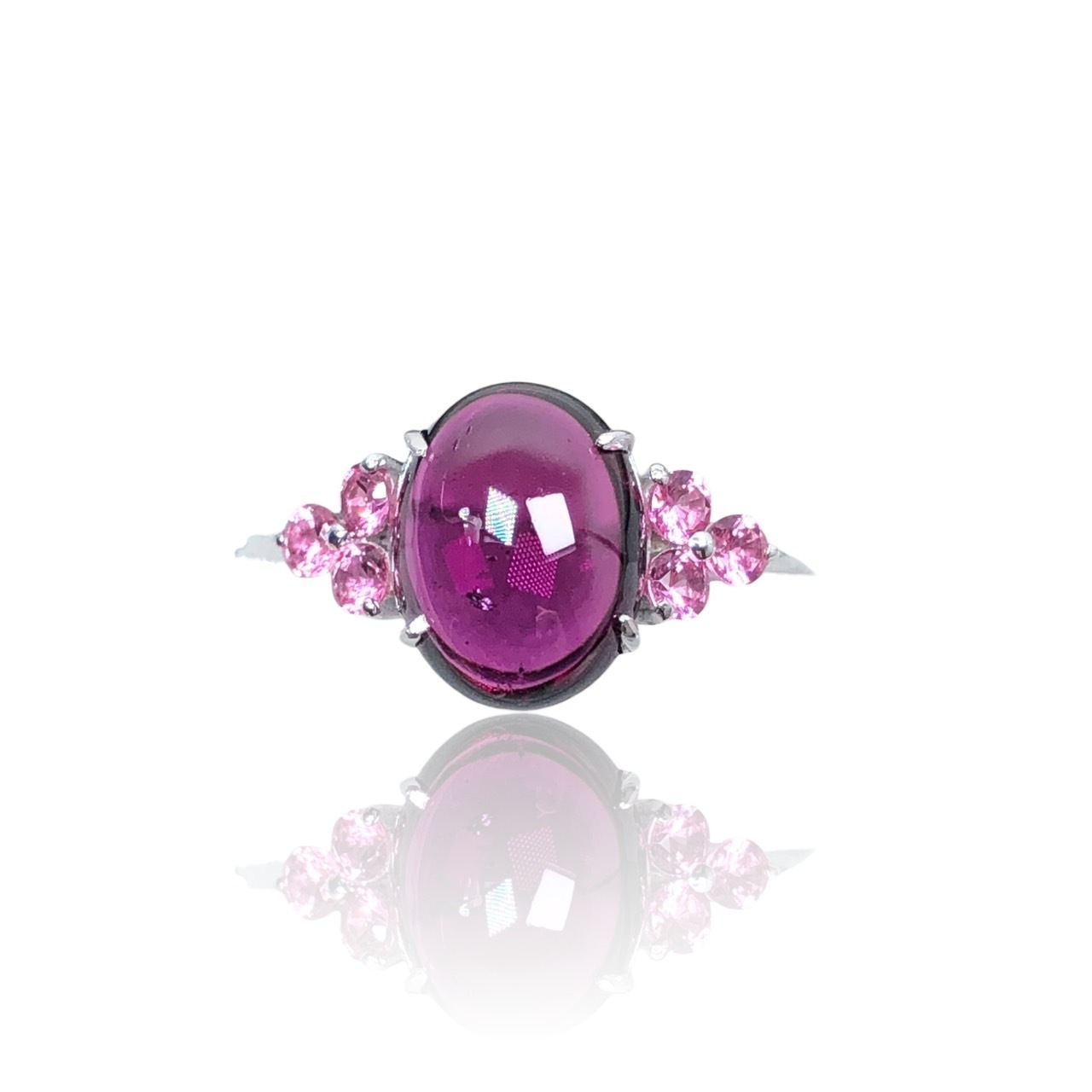 925銀 戒圍12【玫瑰榴石2.42克拉 尖晶石0.24ct】