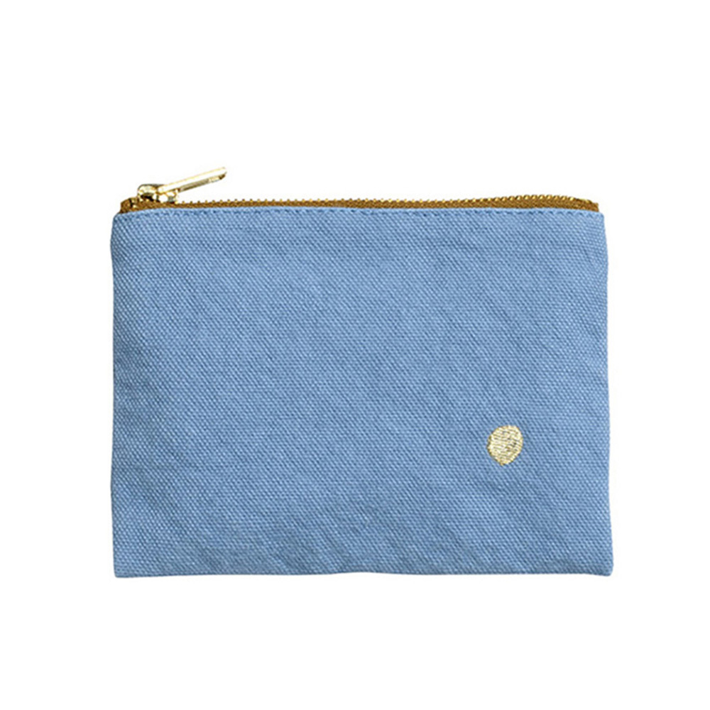 法國La cerise sur le gâteau 有機棉防水分類收納袋-灰藍色(中)