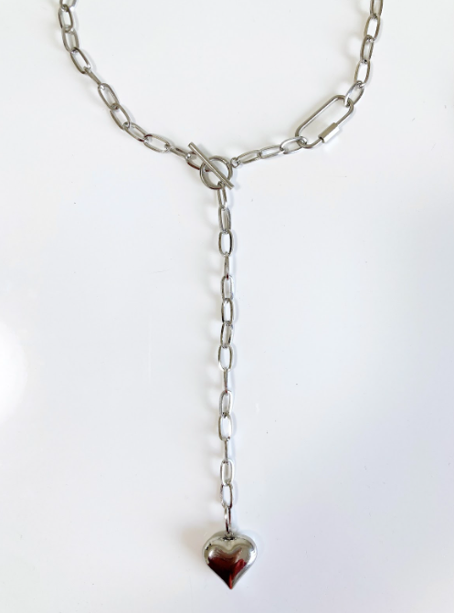 [LAUGHTER] Karabiner swing heart necklace