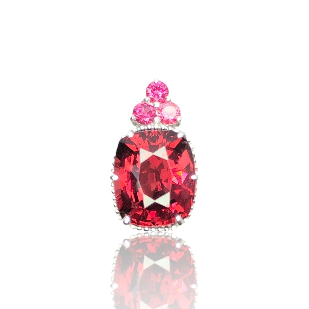925銀 單墜【石榴石2.21克拉 尖晶石0.10ct】無附鍊