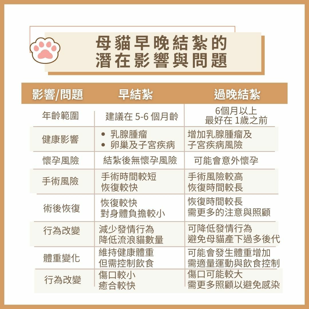 母貓早晚結紮的影響