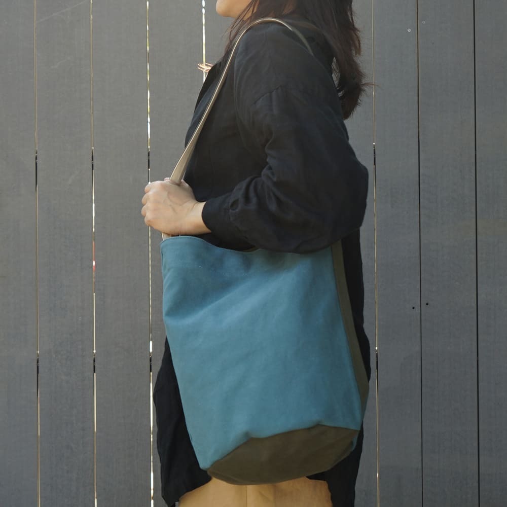 阿福  帆布圓筒側背包 山綠