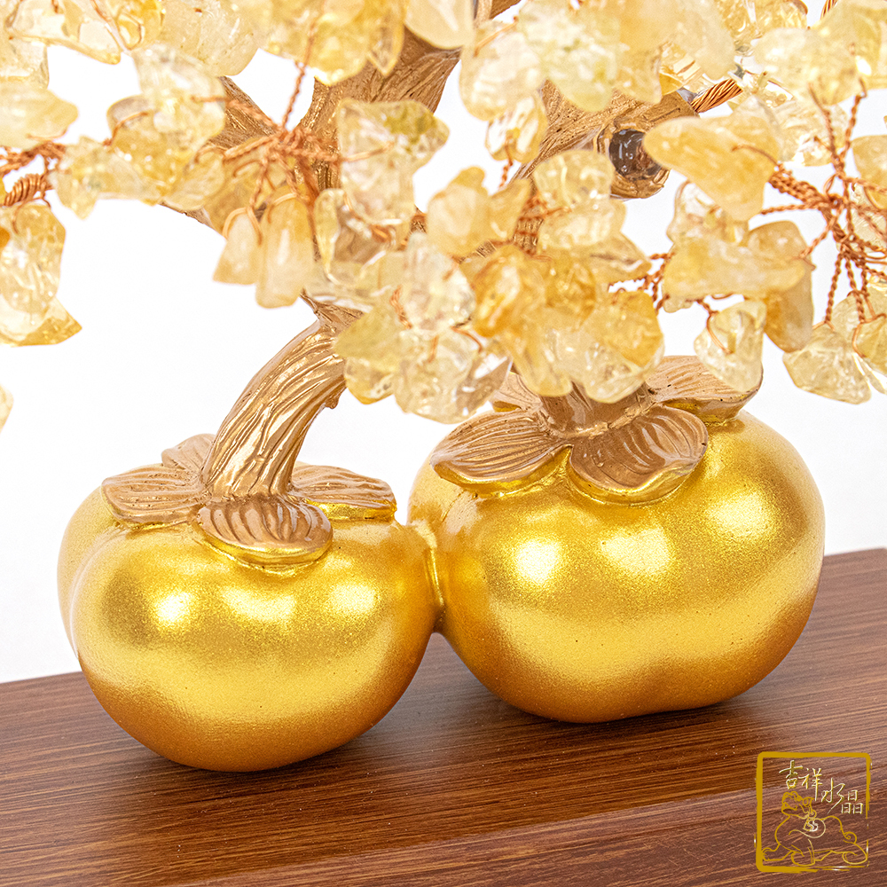 黃水晶好柿成雙發財樹 750g 好事連連