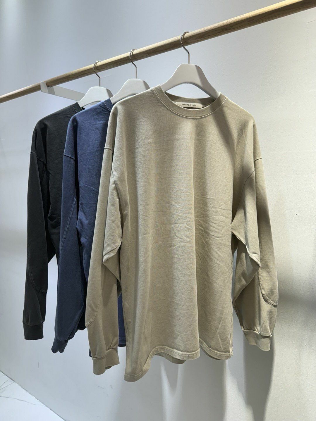 洗水淨色長袖衫 Crunky_youth-088T