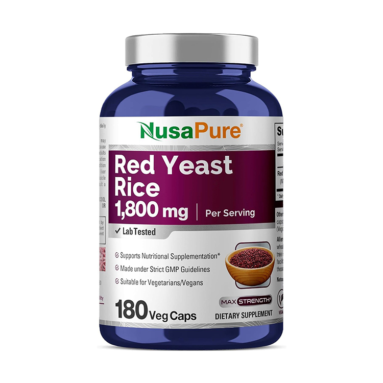 NusaPure Red Yeast Rice 1800 mg 180 Veggie Capsules