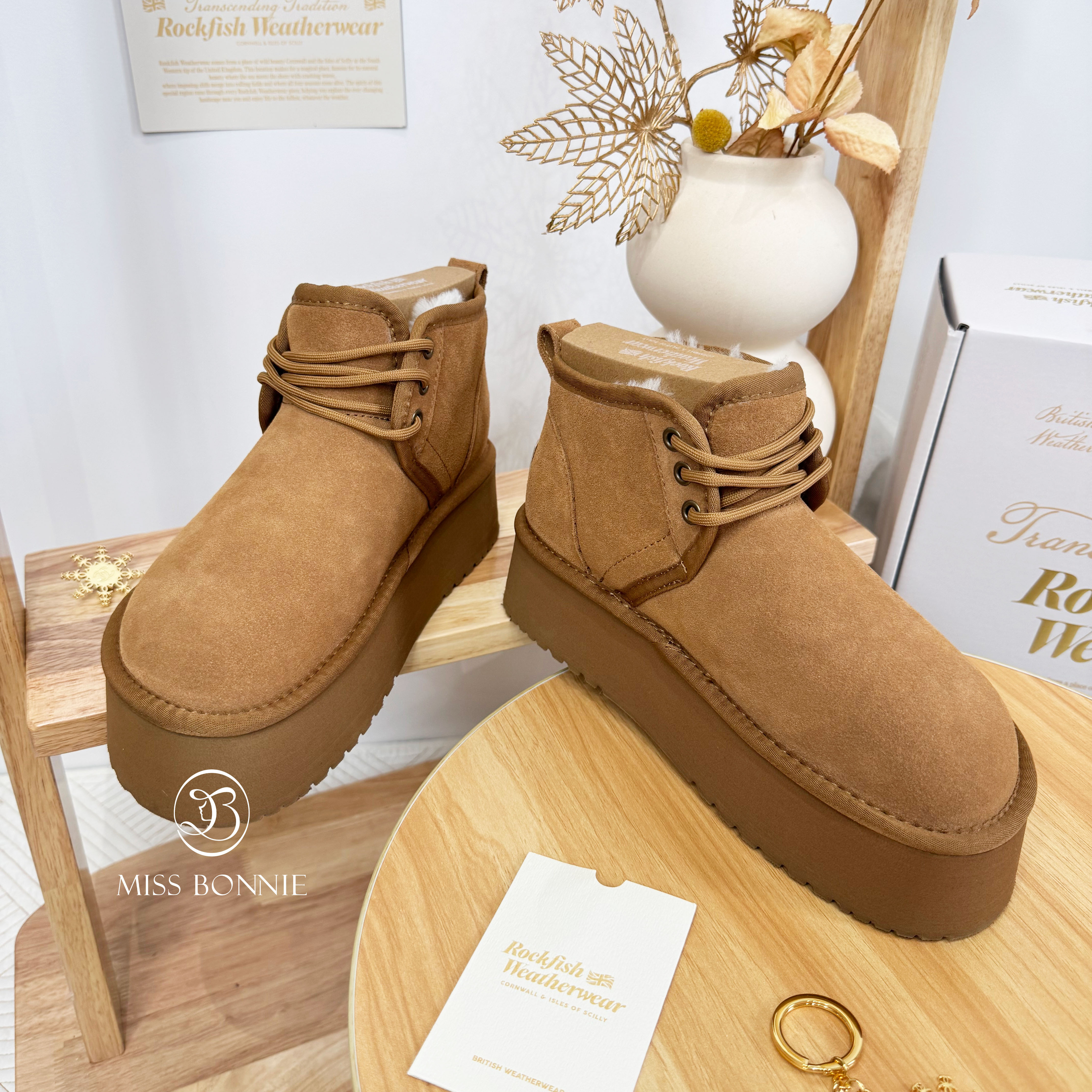 ROCKFISH WEATHERWEAR 厚底刷毛綁帶鞋(共2色)