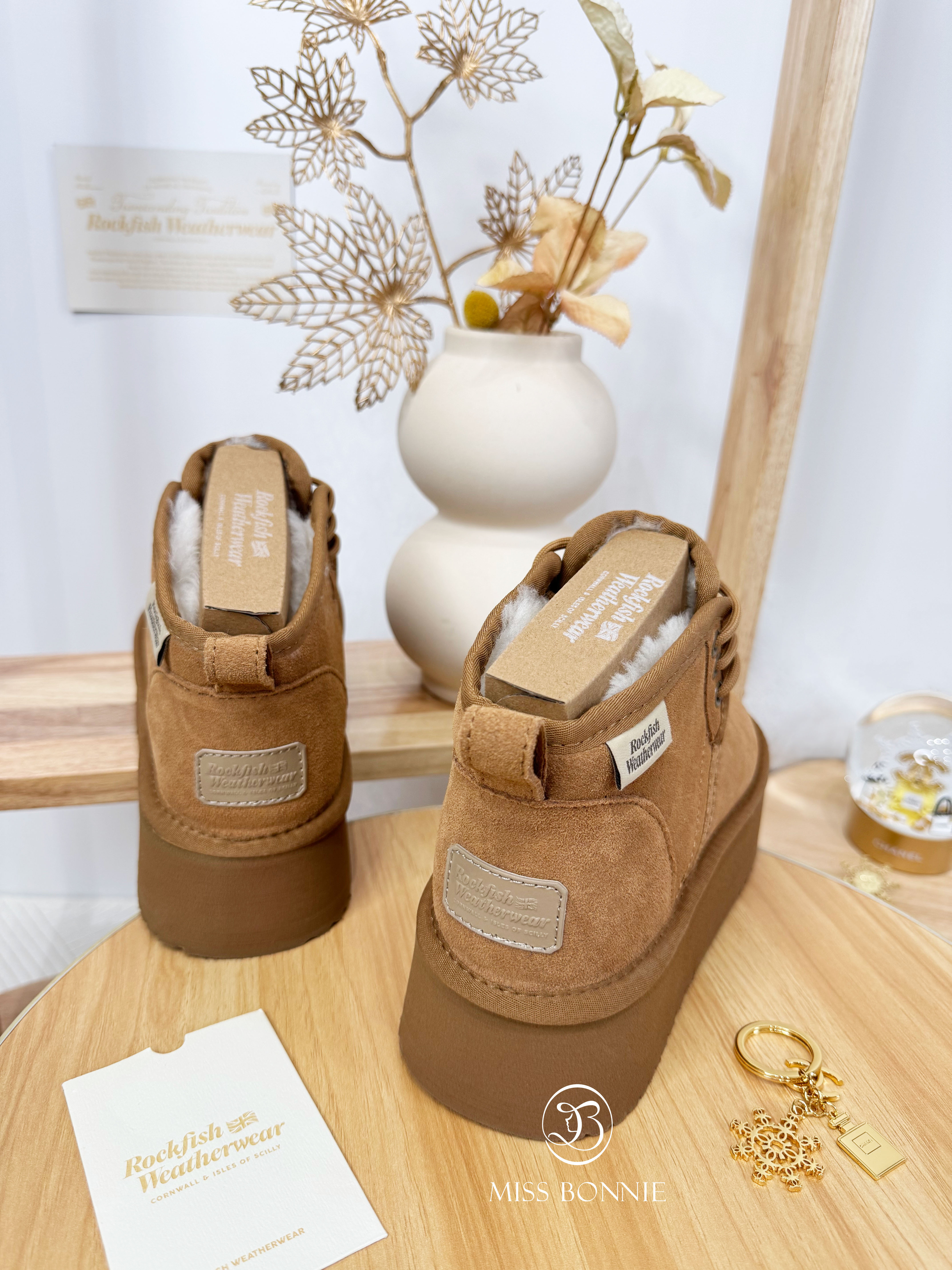 ROCKFISH WEATHERWEAR 厚底刷毛綁帶鞋(共2色)