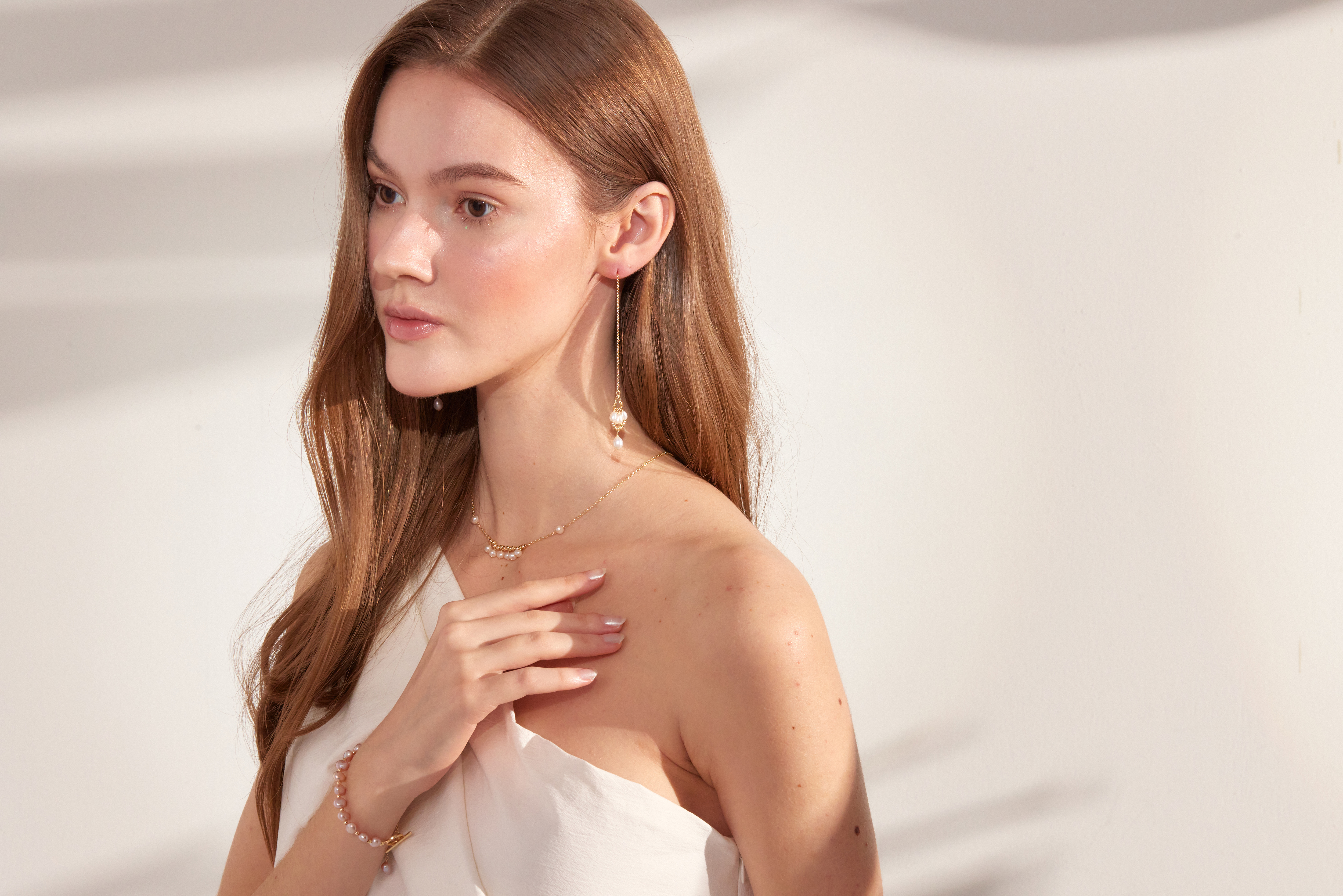 E1862  | 銅鍍14K淡水珍珠耳環