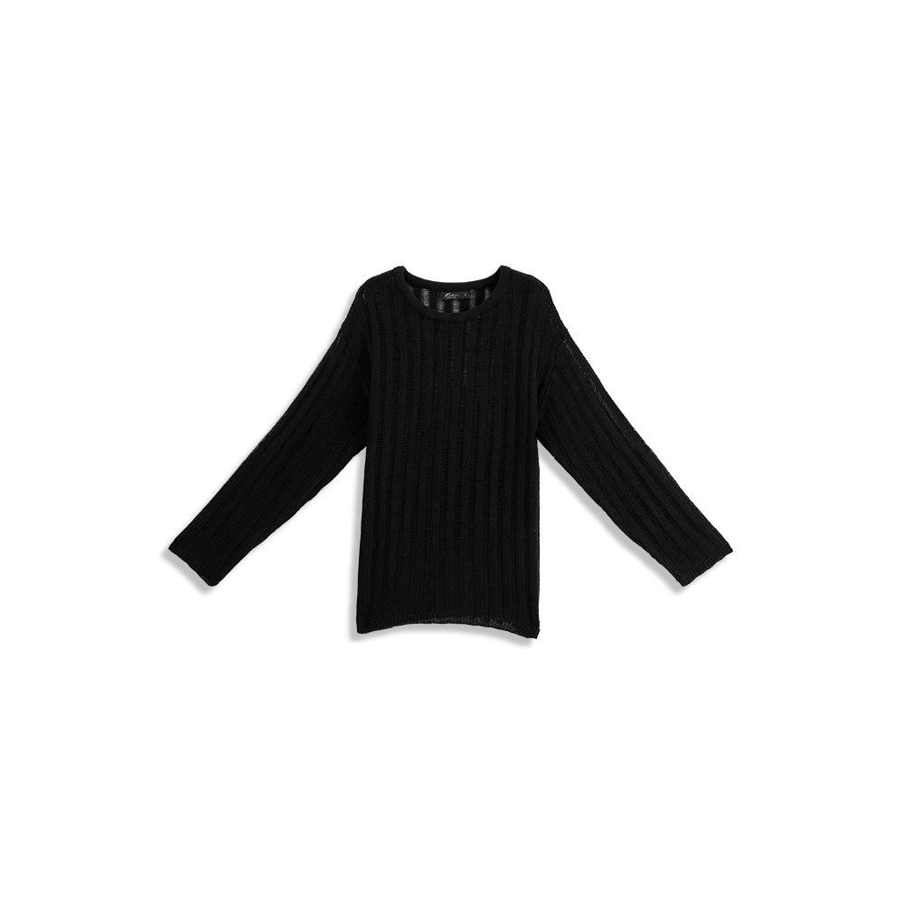 Straight pattern hollow long knitted top sold in four colors【01013423】in stock+pre-order