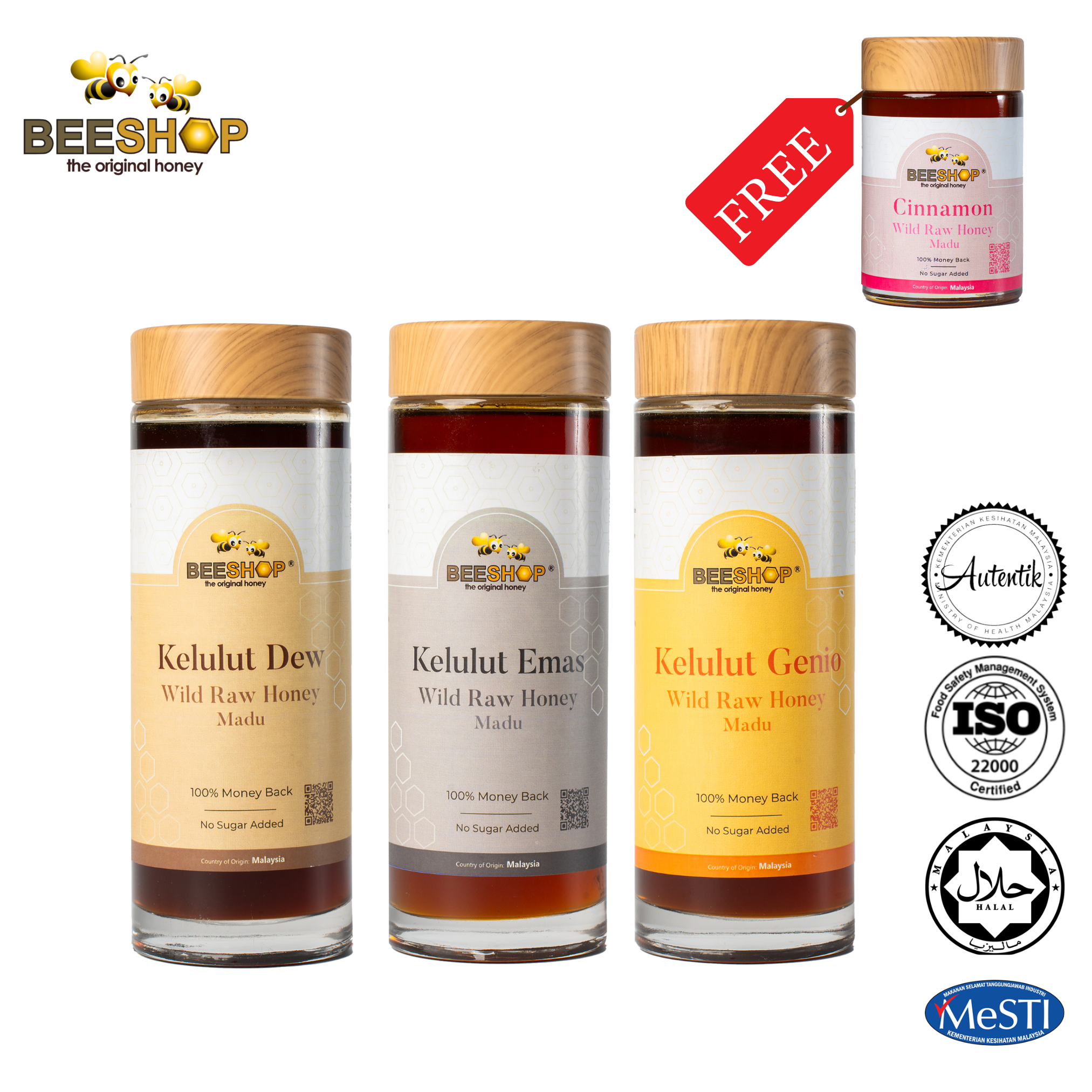 Kelulut Wild Raw Honey 700g (BUY 2 FREE 1 Mallotus 380g)