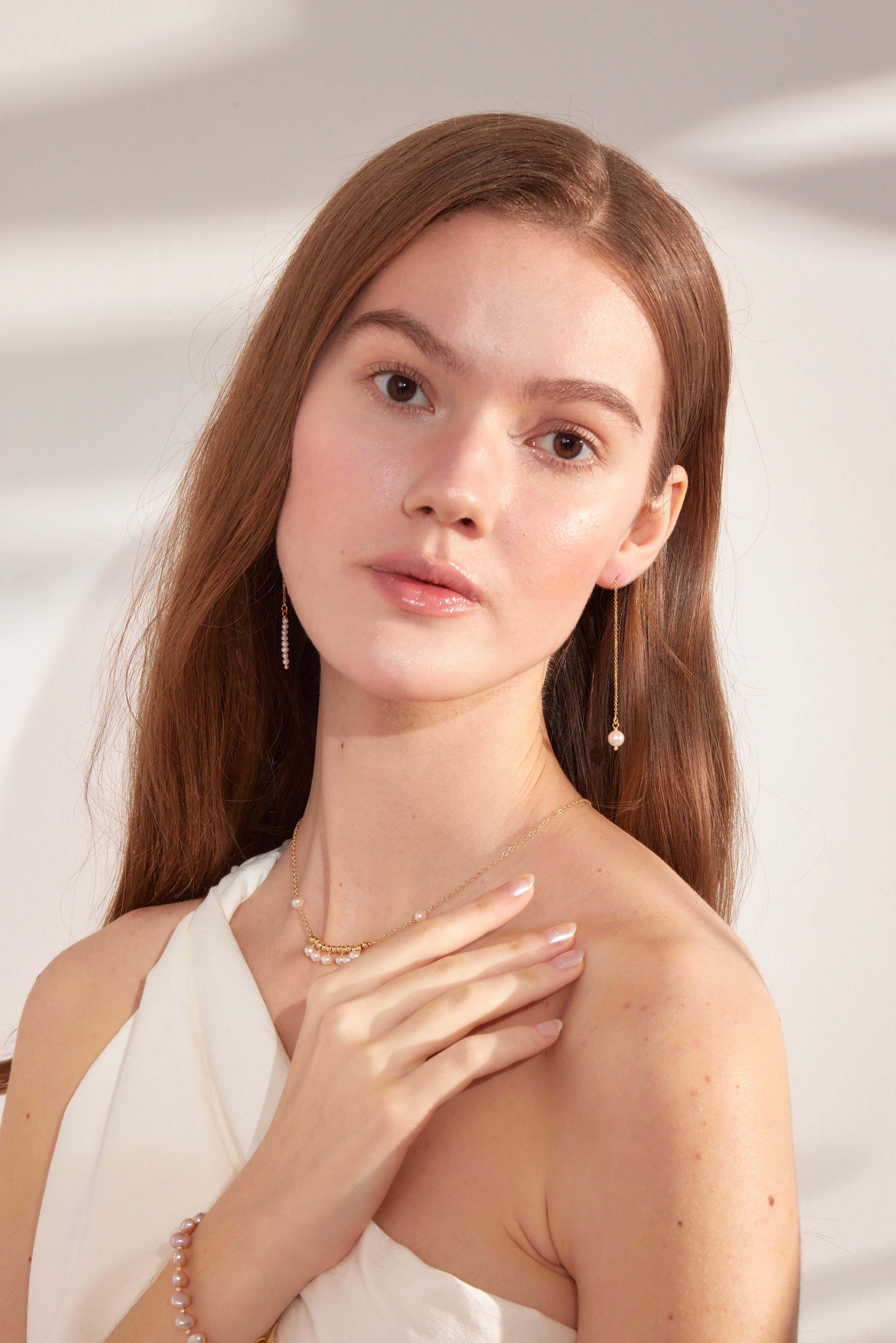 E1865  | 銅鍍14kgf 淡水珍珠耳環