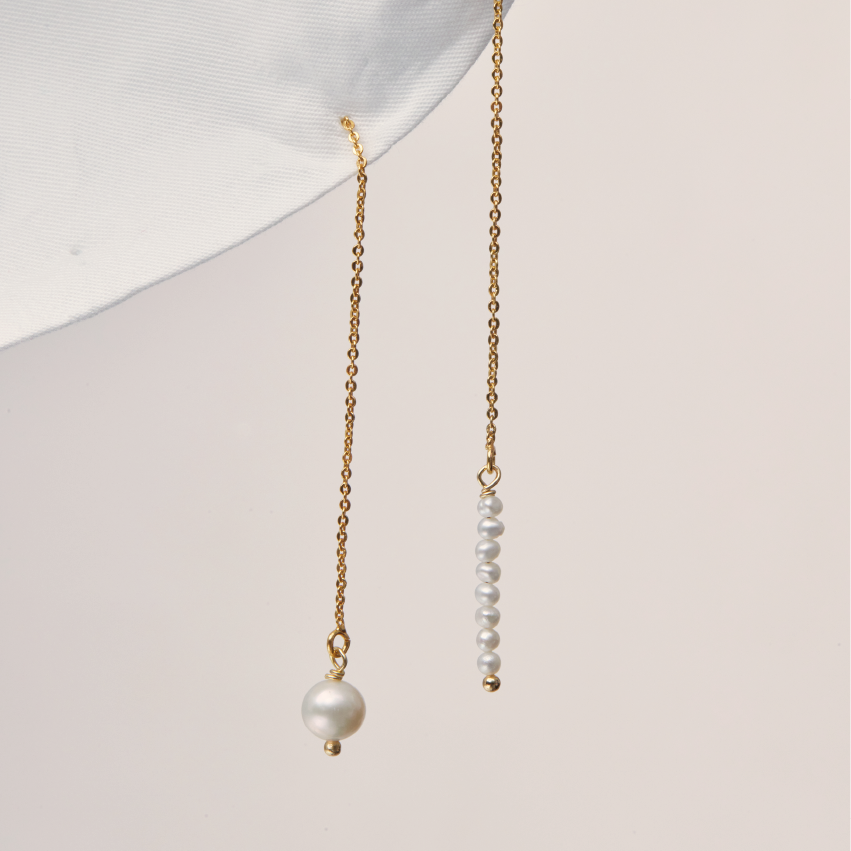 E1865  | 銅鍍14kgf 淡水珍珠耳環