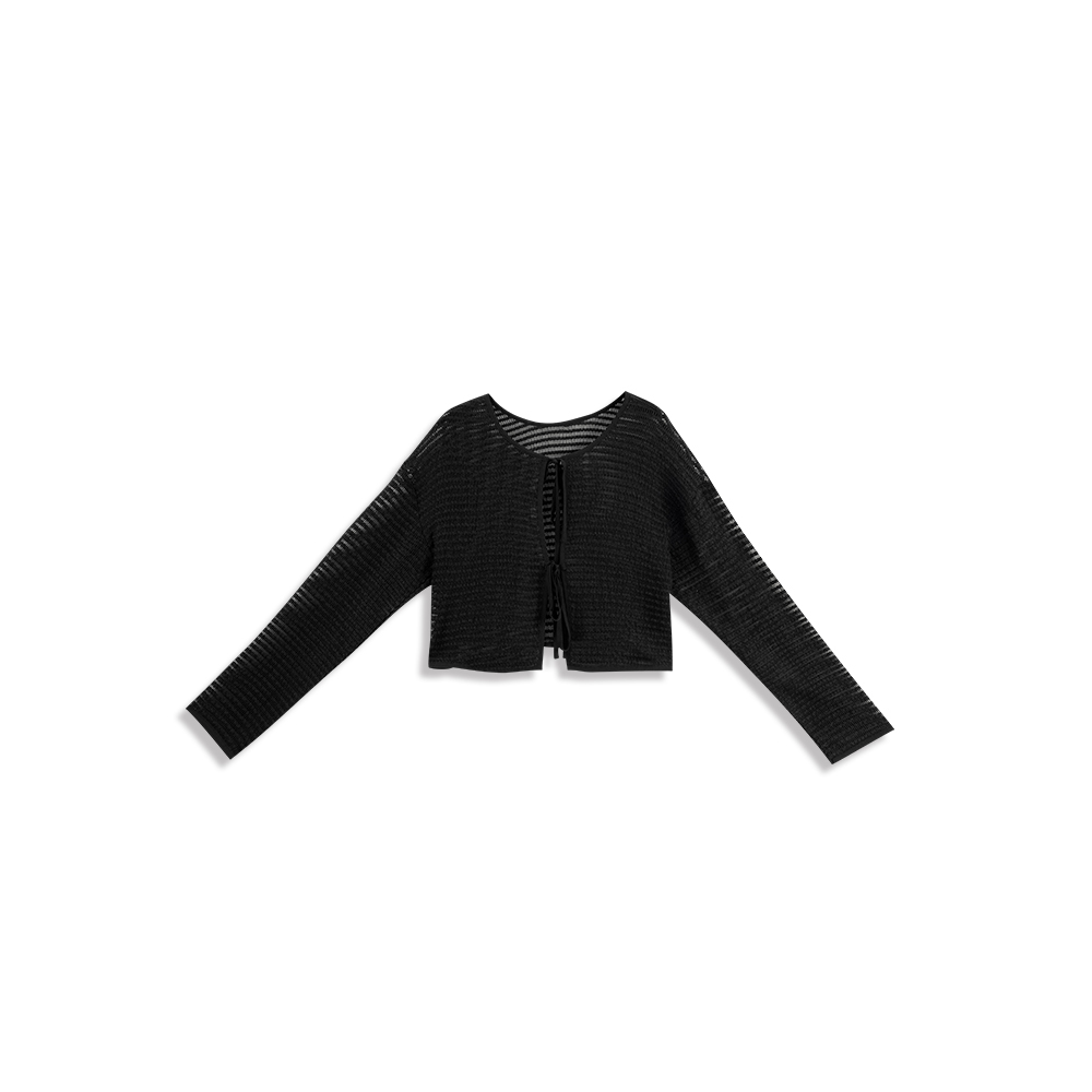 Woven hollow strap two-wear short blouse sold in three colors【01098516】in stock+pre-order