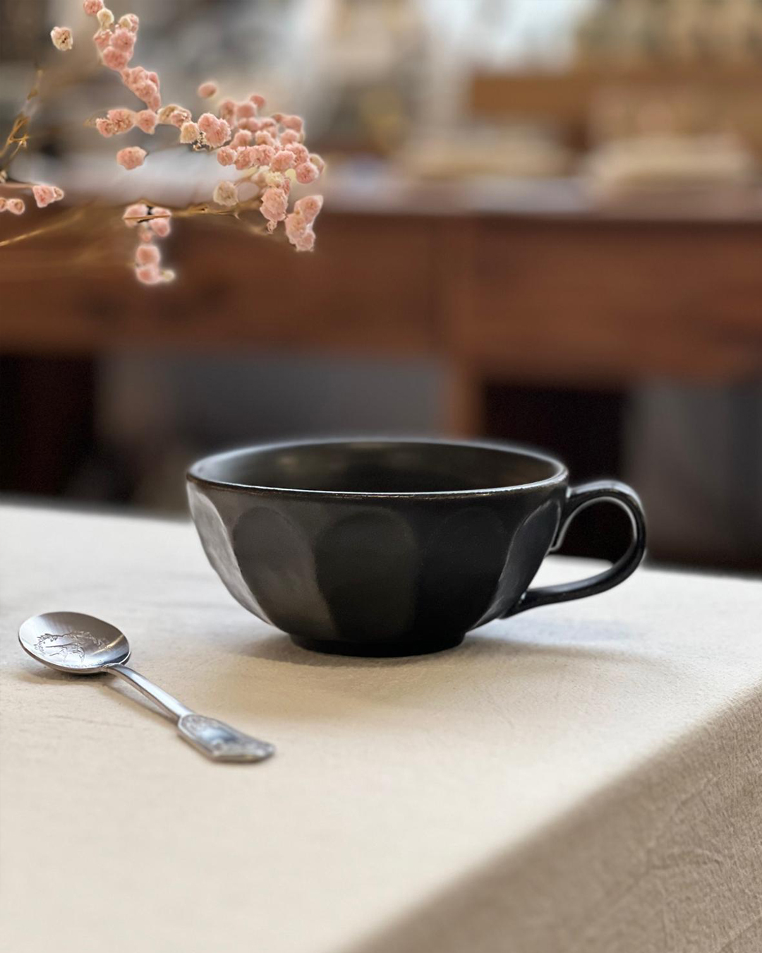 美濃燒 Rinka 闊口杯 黑練｜小兵製陶所