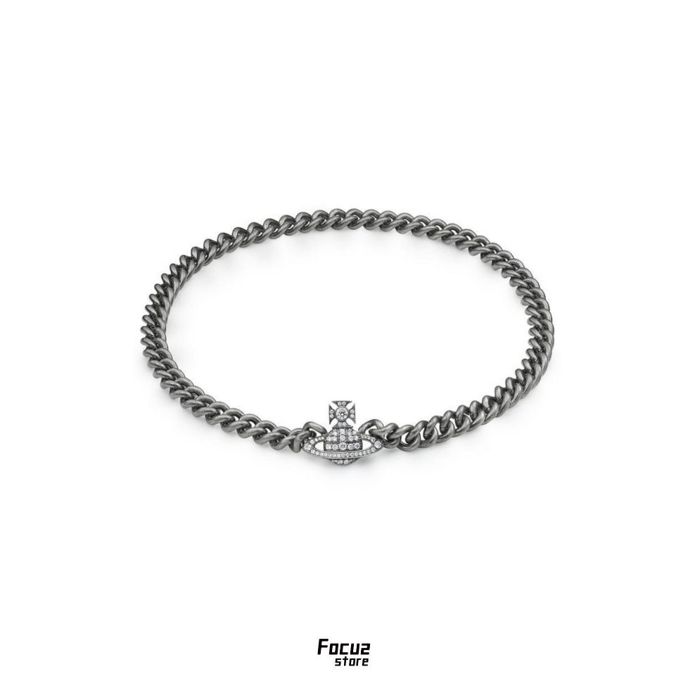 【Focus Store】預購 Vivienne Westwood Graziella Necklace 西太后 黃銅 滿鑽土星 項鍊 銀色