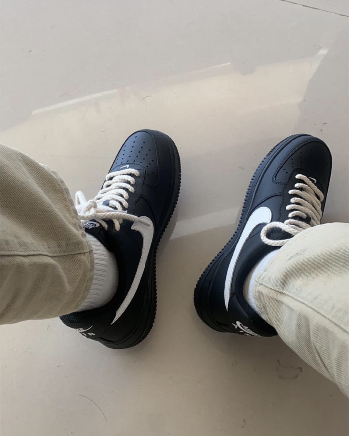 【現貨】Nike Air Force 1 '07 低筒 白勾 黑