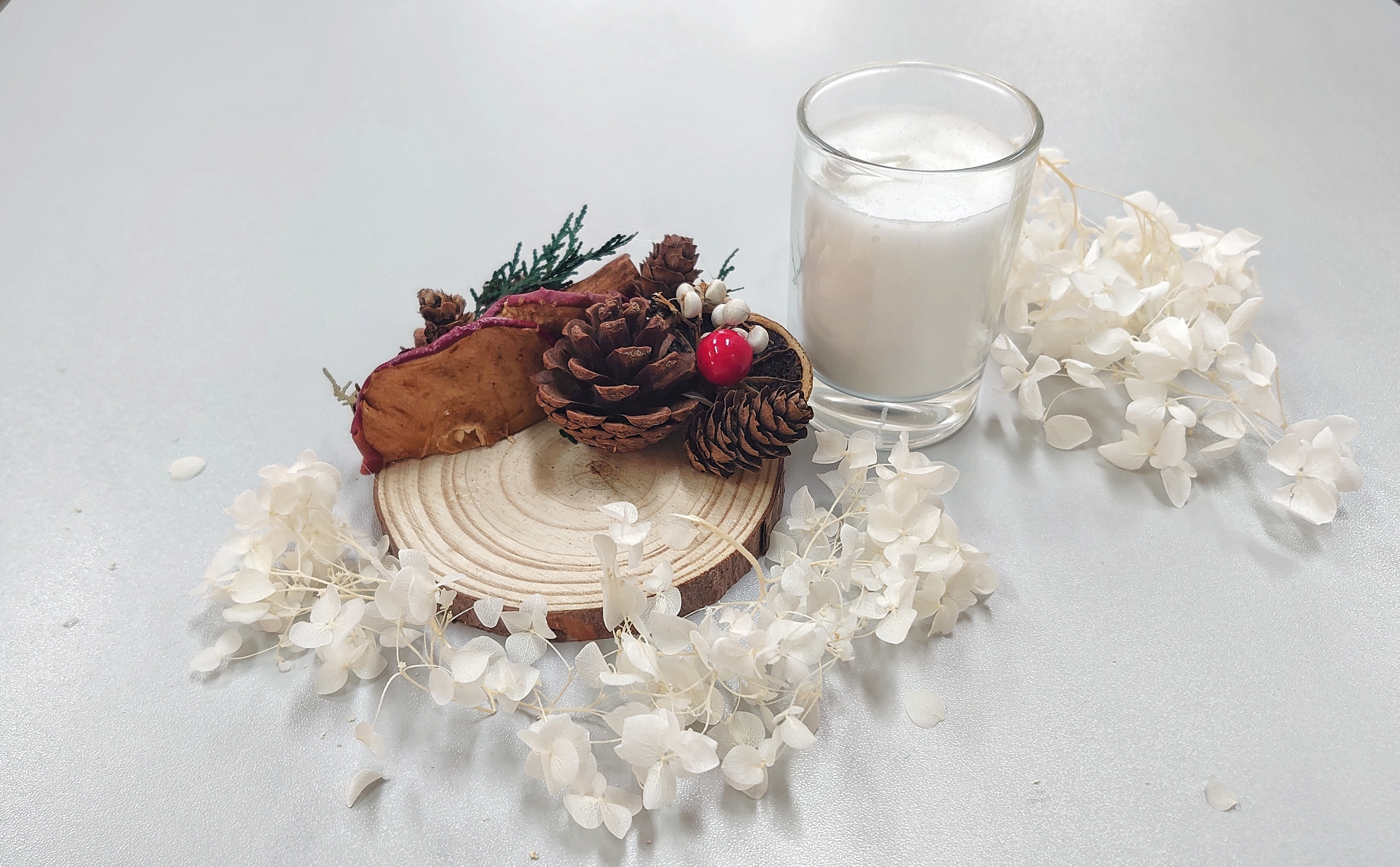 冬日原木香薰蠟燭台材料包