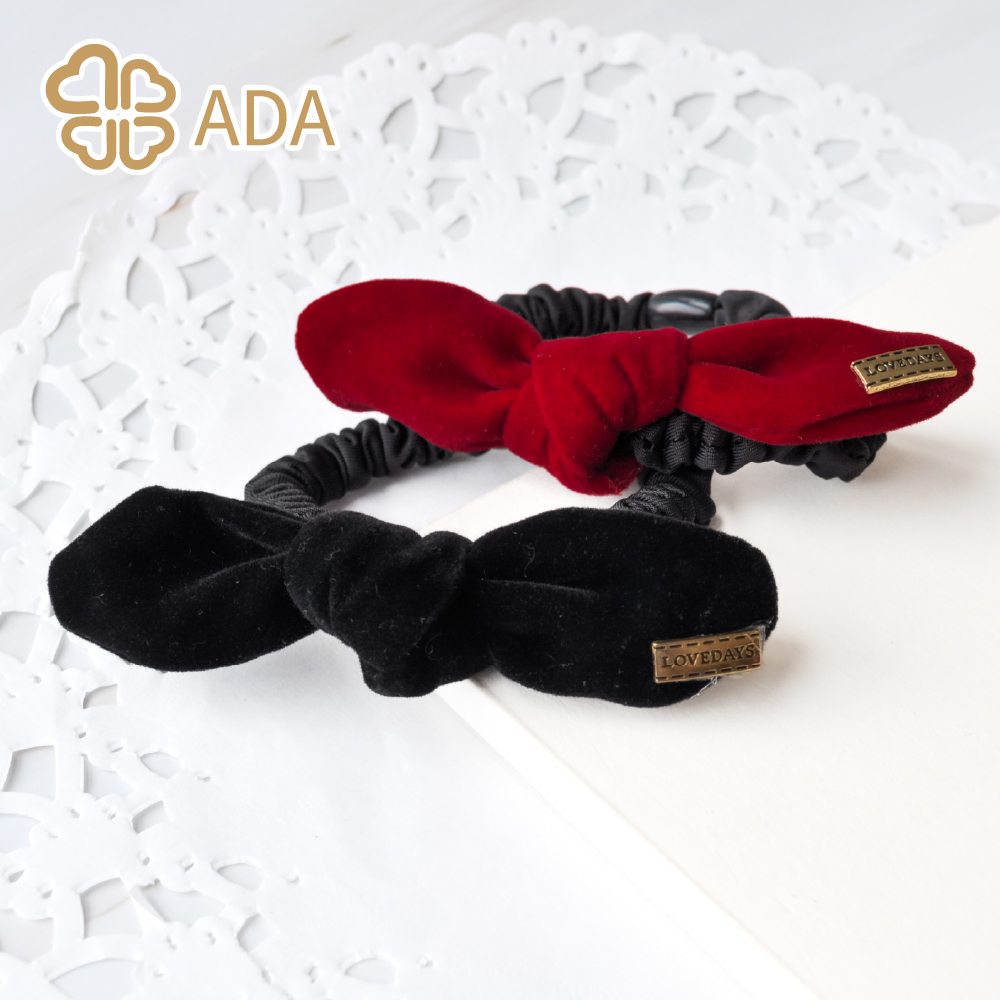 ADA 絲絨蝴蝶結小圈束 1入〈共2色〉