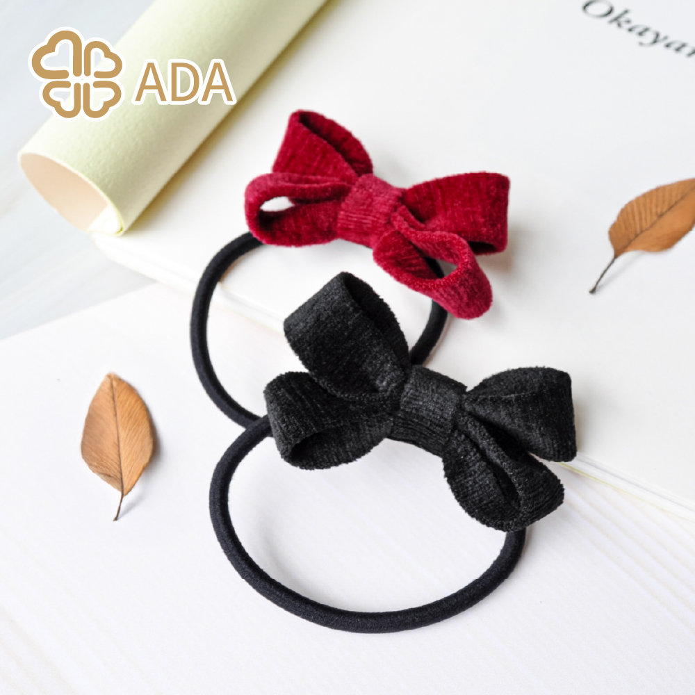 ADA 絨布蝴蝶結髮束 1入〈共2色〉