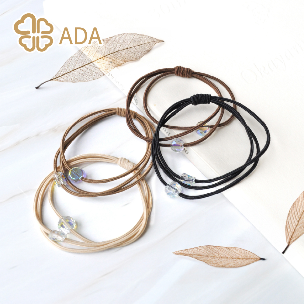 ADA 仿水晶高彈力髮束黑咖 4入
