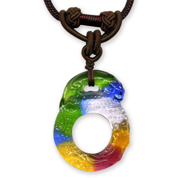 鹿港窯水晶琉璃｜螭琥項鍊 神獸守護驅邪避煞招財納福