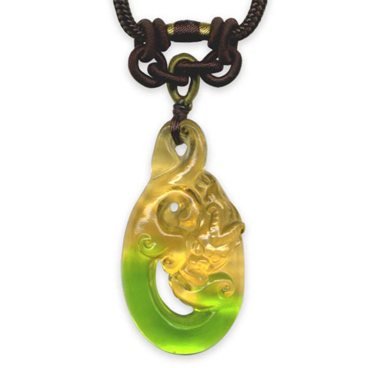 鹿港窯水晶琉璃｜螭琥項鍊 神獸守護驅邪避煞招財納福