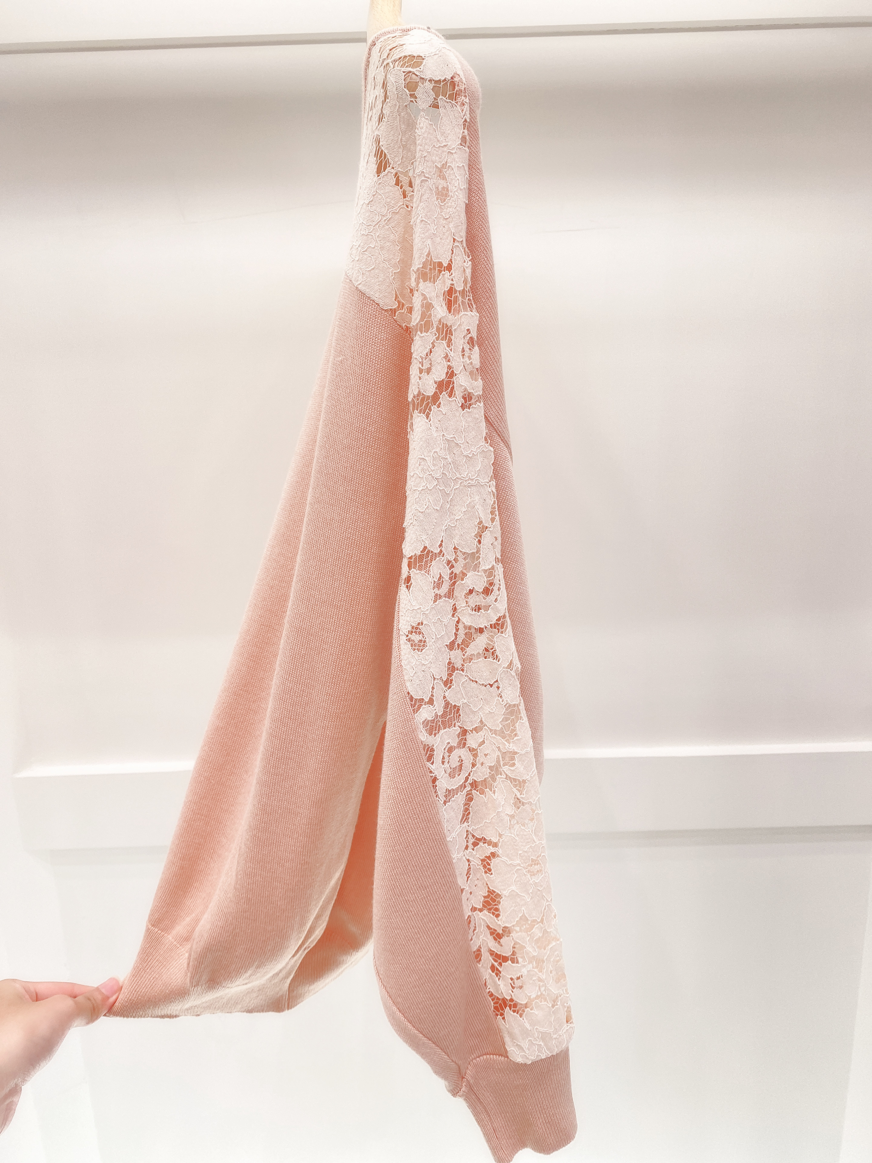 袖&背lace針織衣