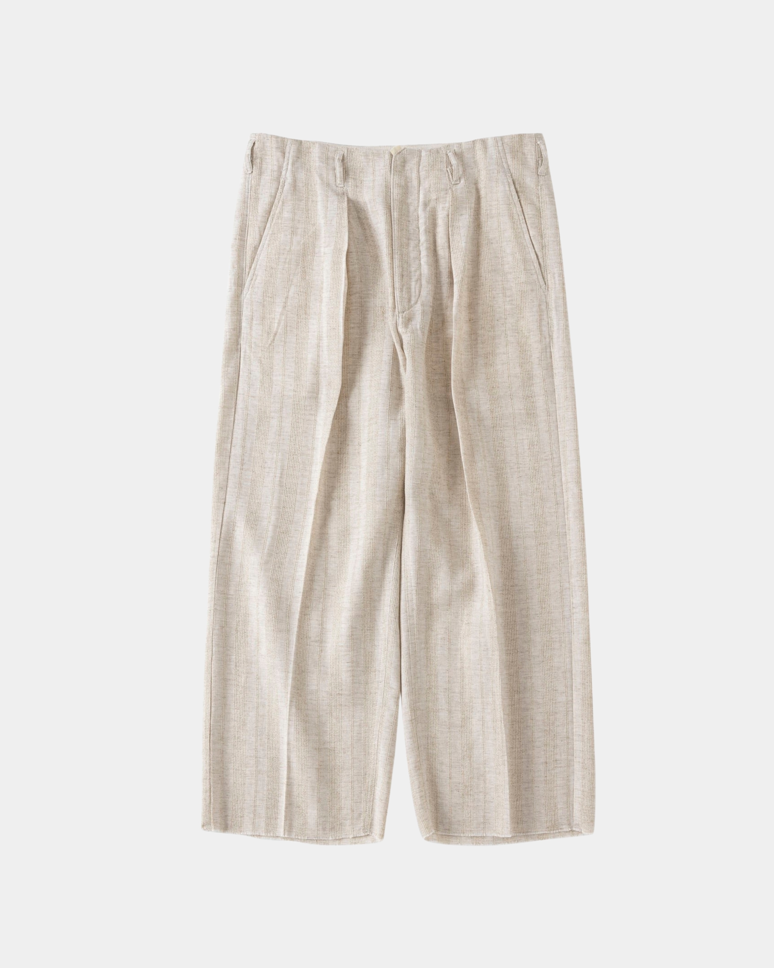 saby - JACQUARD LINEN STRIPE TUCK-BAGGY- Bishu Japan -