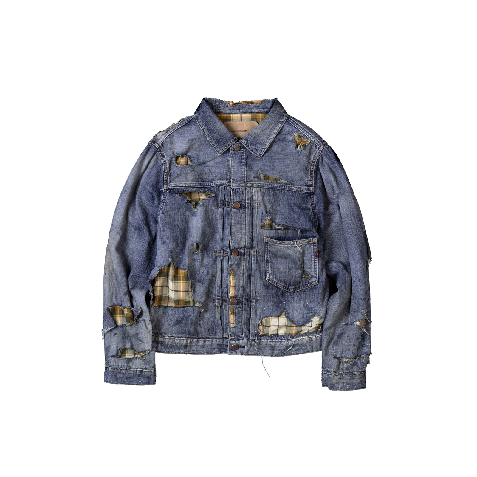 ANACHRONORM - Cheak Combi Denim Jacket Indigo (Remake)