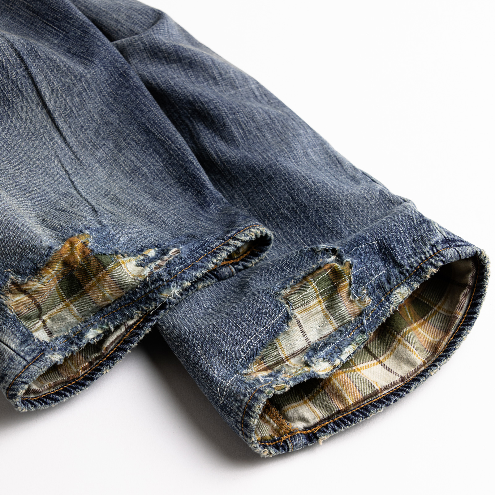 ANACHRONORM - Cheak Combi Denim 5P Pants Indigo