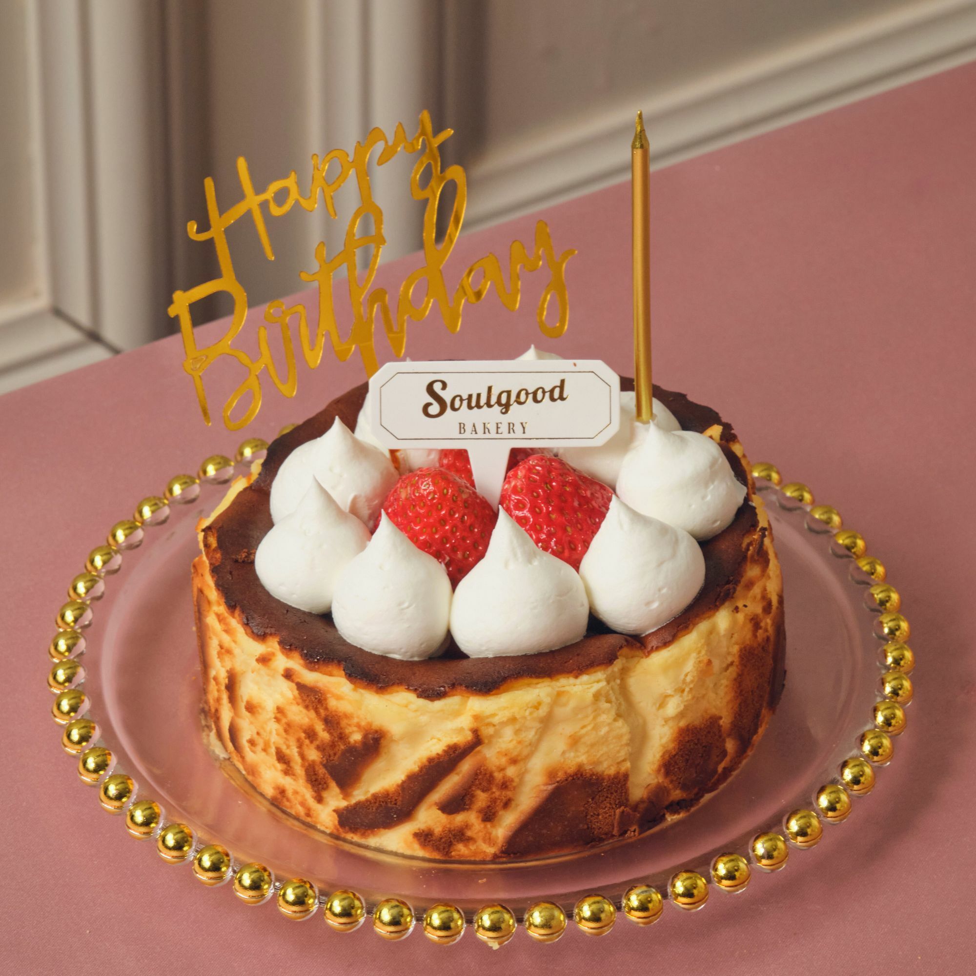 Strawberry Cream Basque Burnt Cheesecake