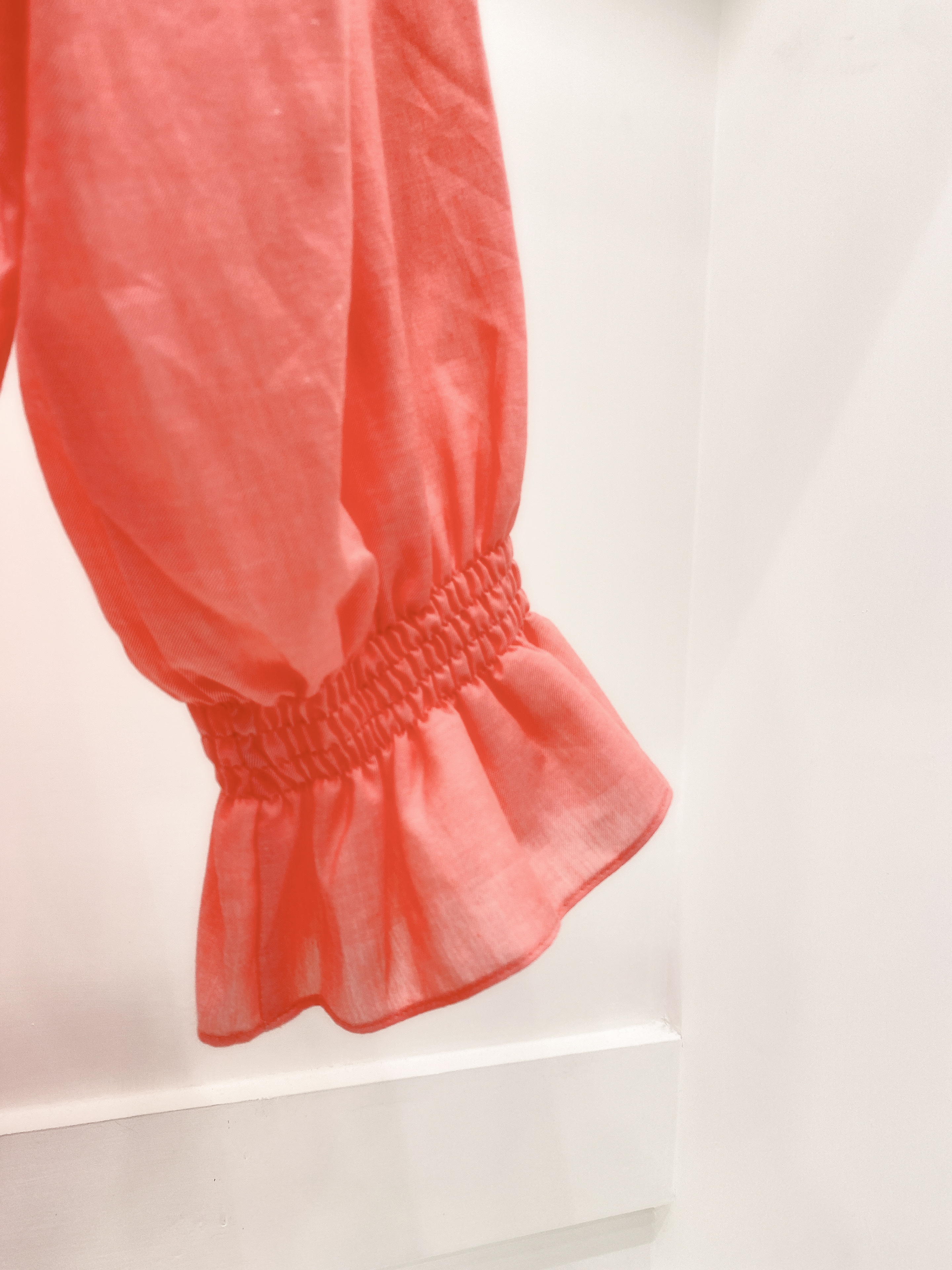 荷葉領長袖洋裝