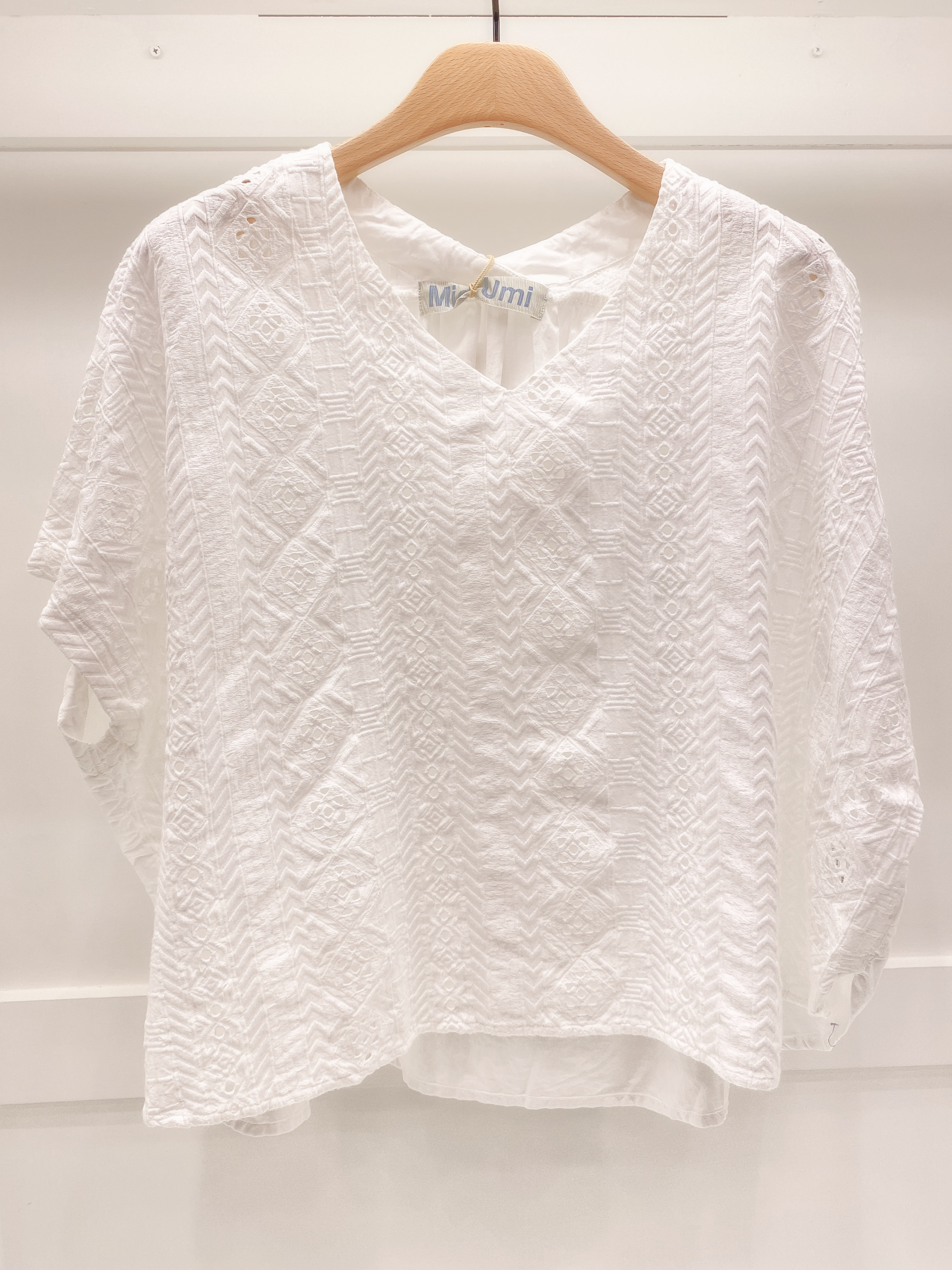 V領寬版本布lace上衣