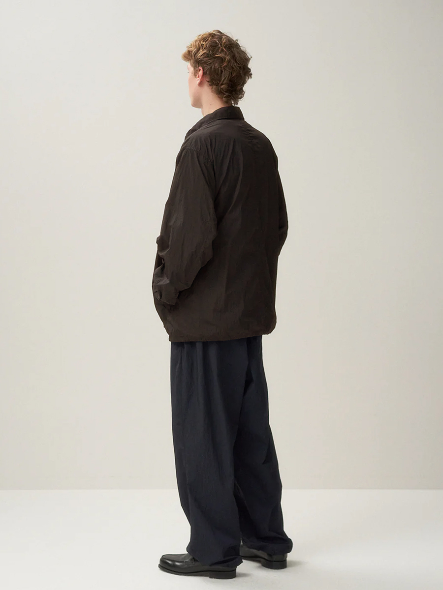 ATON Hand Dyed Nylon Shirt Jacket Brown