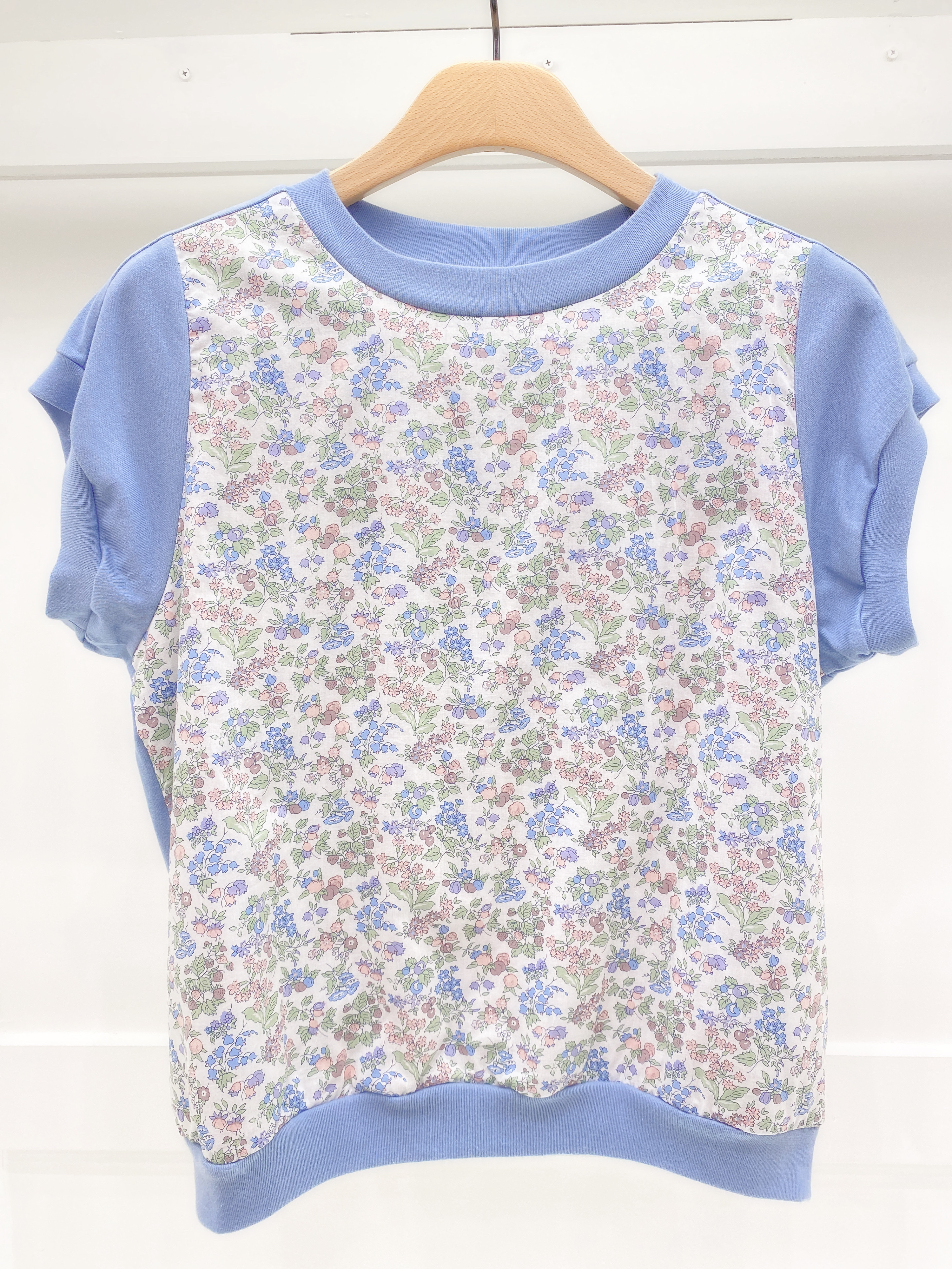 花布夏日斜䄂款T