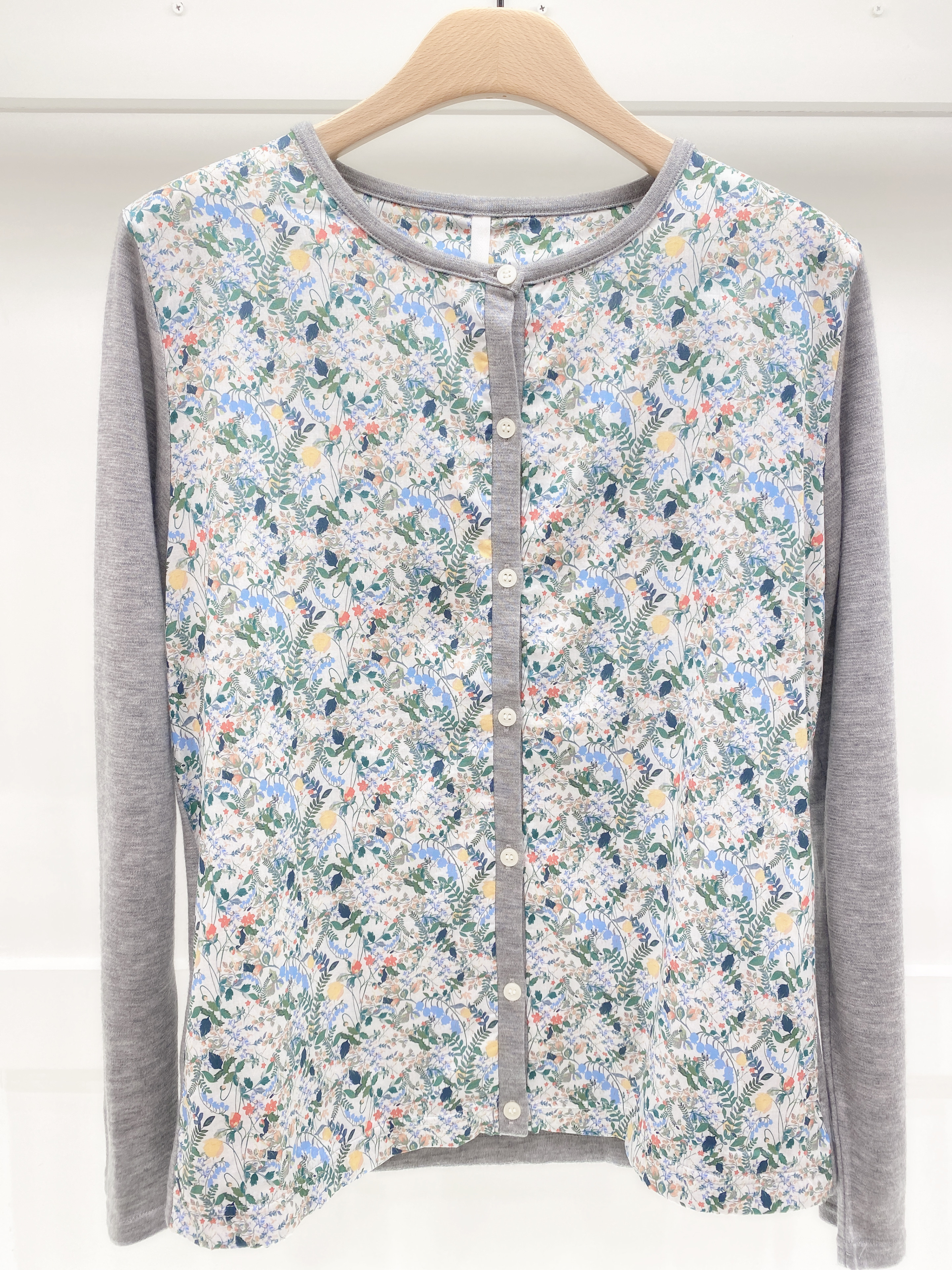 花布袖毛料外套