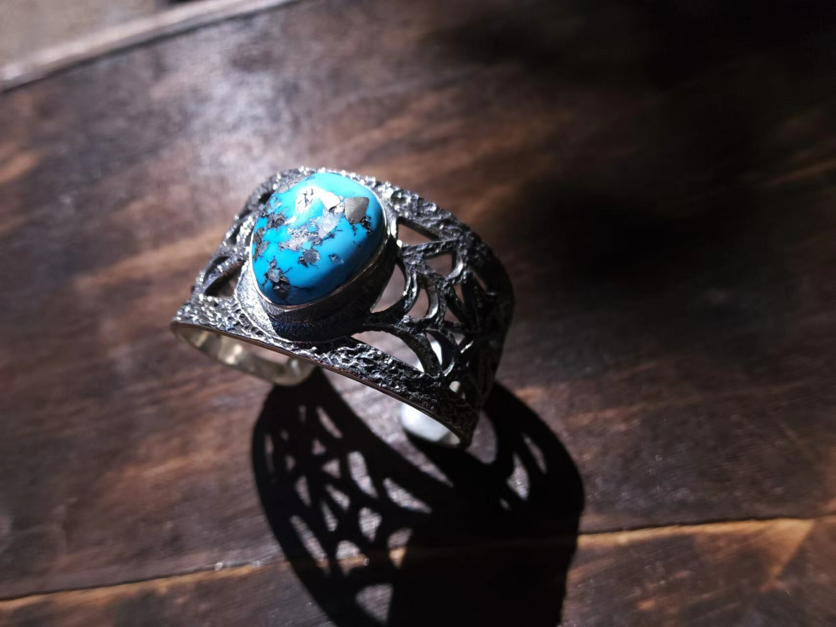 K.Yazzie -純銀蜘蛛網松石手環/戒指