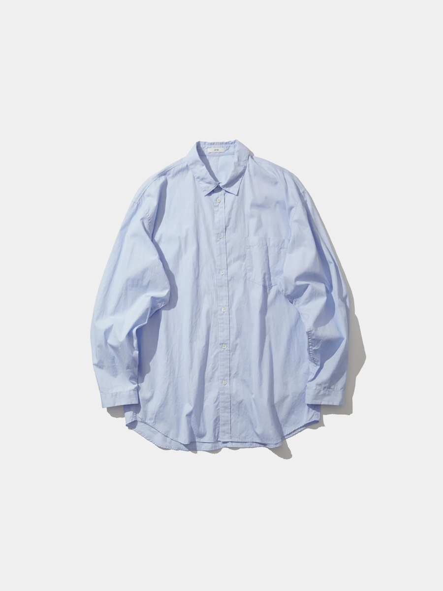 ATON エイトン GIZA BROAD WASHED SHIRT ATON Giza Broad Washed Shirt Sax