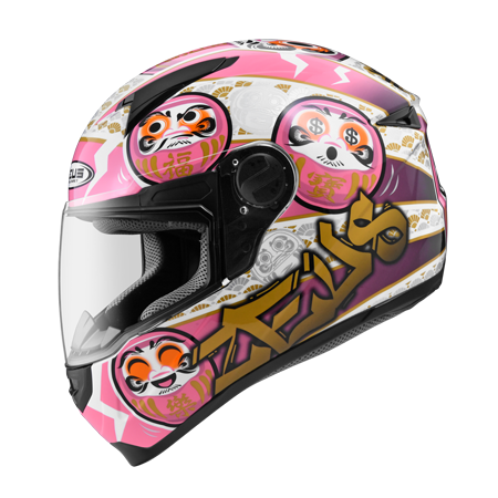 ZEUS ZS-811 AL35 白 / 粉 彩繪 全罩式帽款 輕量帽款