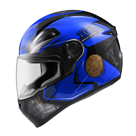 ZEUS ZS-811 AL39 珍珠黑 / 藍 彩繪 全罩式帽款 輕量帽款