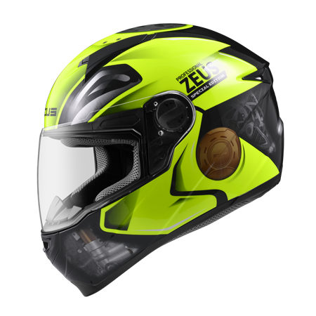 ZEUS ZS-811 AL39 珍珠黑 / 螢光黃 彩繪 全罩式帽款 輕量帽款