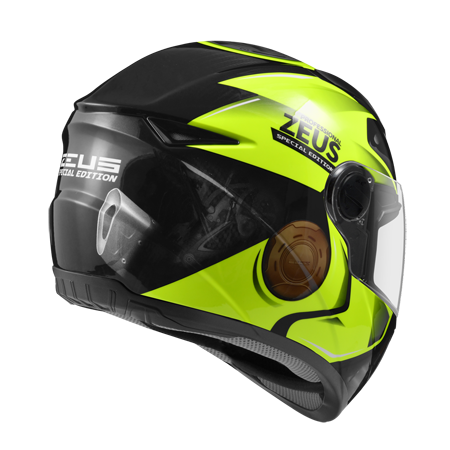 ZEUS ZS-811 AL39 珍珠黑 / 螢光黃 彩繪 全罩式帽款 輕量帽款