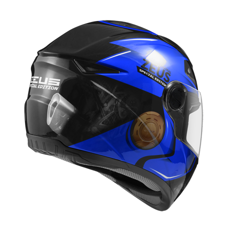 ZEUS ZS-811 AL39 珍珠黑 / 藍 彩繪 全罩式帽款 輕量帽款