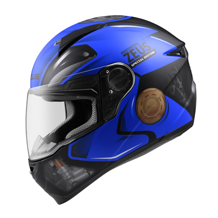 ZEUS ZS-811 AL39 珍珠黑 / 藍 彩繪 全罩式帽款 輕量帽款