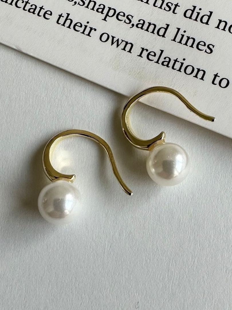 S925 petit pearl hook pierce