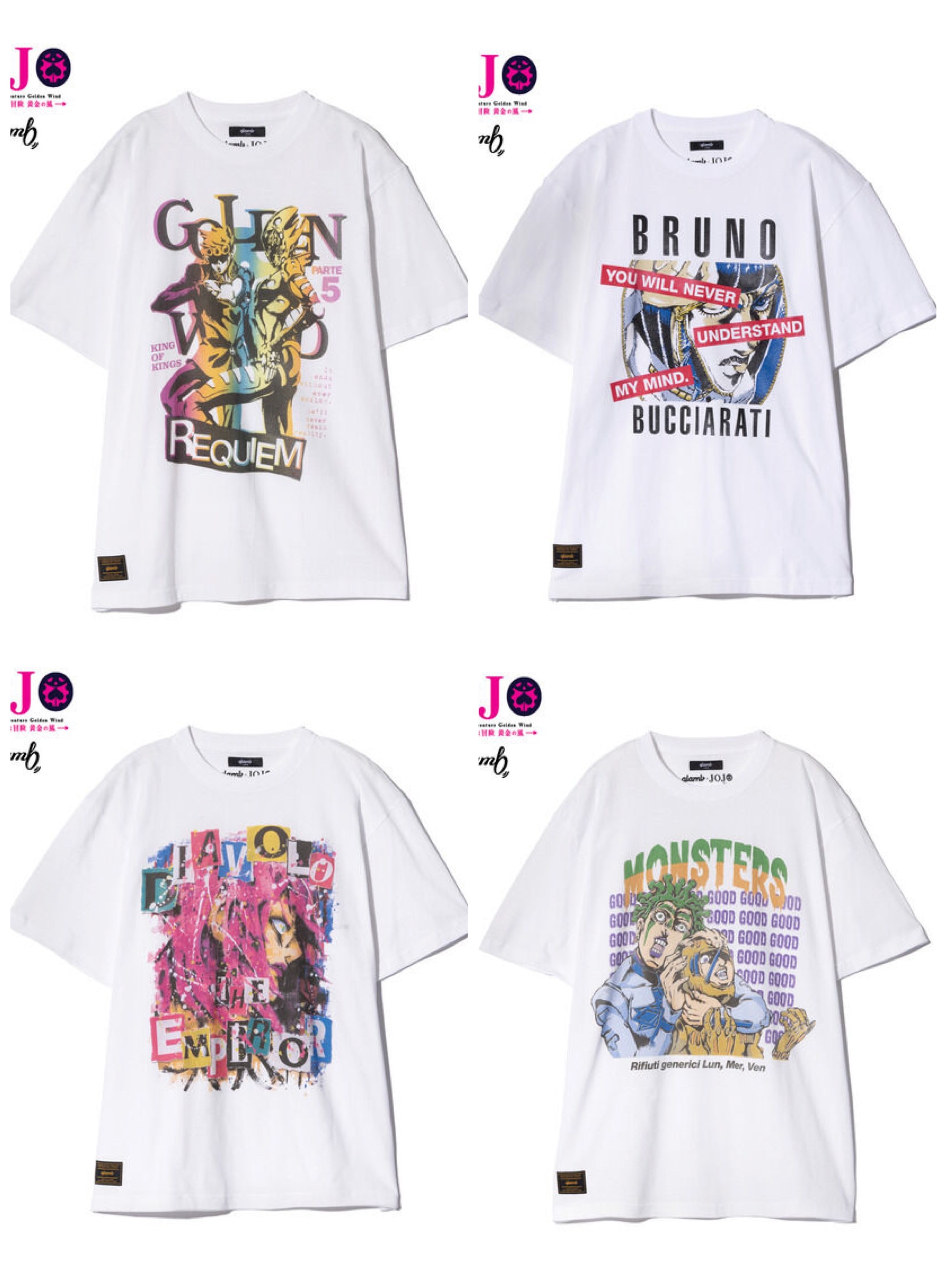 225766 Pbandai 預訂 2025/5月 ジョジョの奇妙な冒険 黄金の風【glamb】Tシャツ