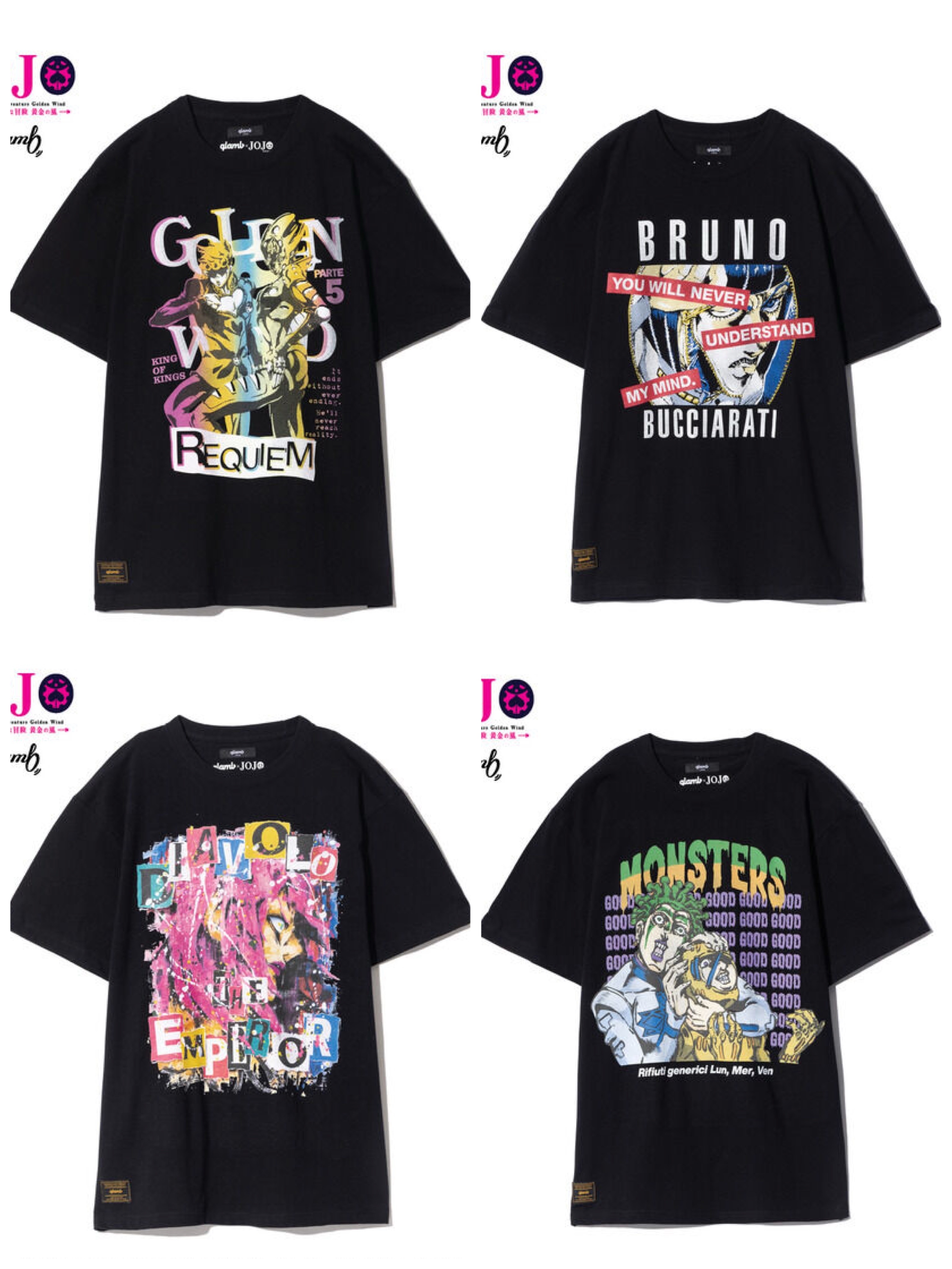 225766 Pbandai 預訂 2025/5月 ジョジョの奇妙な冒険 黄金の風【glamb】Tシャツ