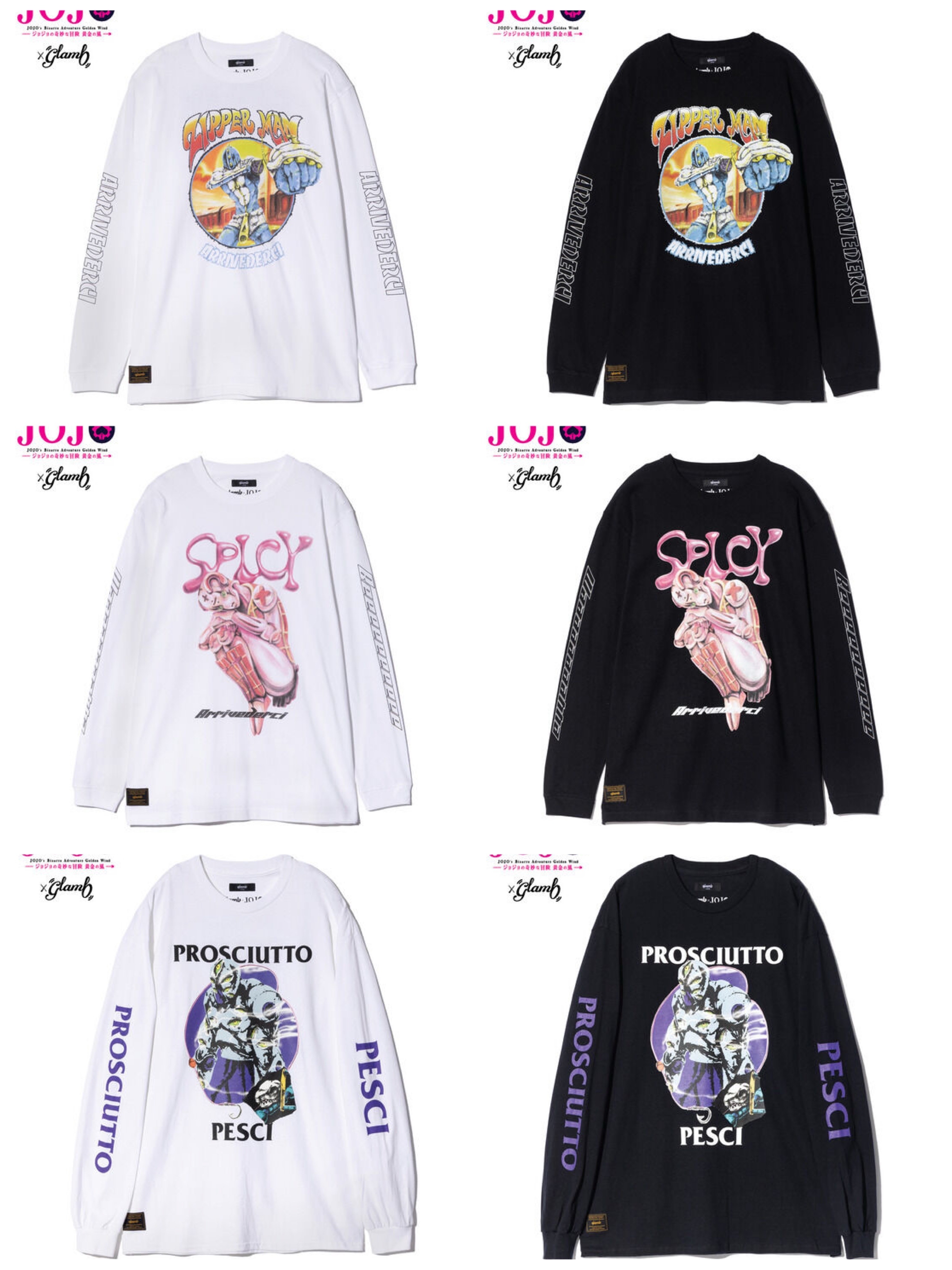 225767 Pbandai 預訂 2025/5月 ジョジョの奇妙な冒険 黄金の風【glamb】ロングTシャツ1