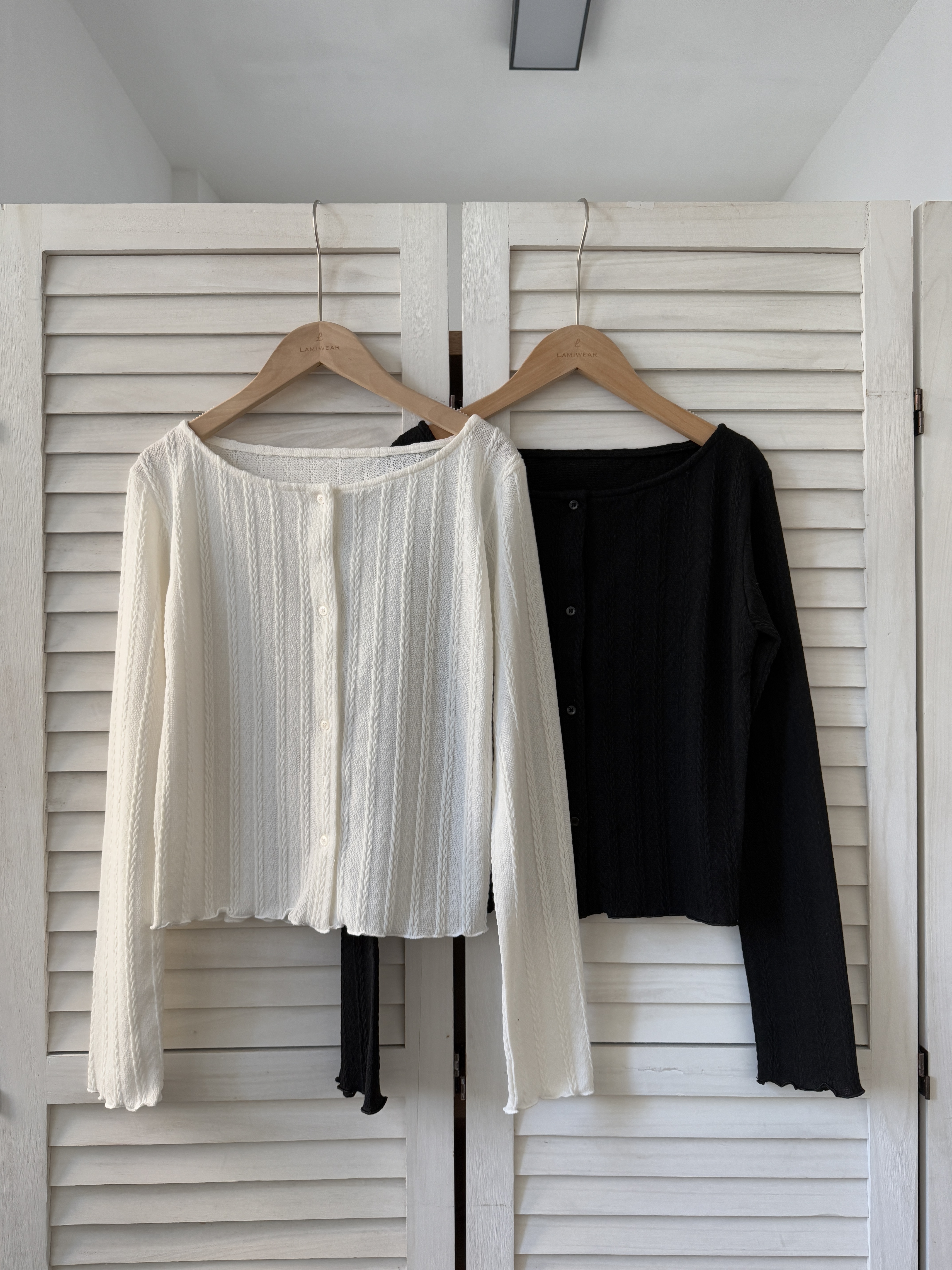 米白 現貨 樹紋直間簡約外套