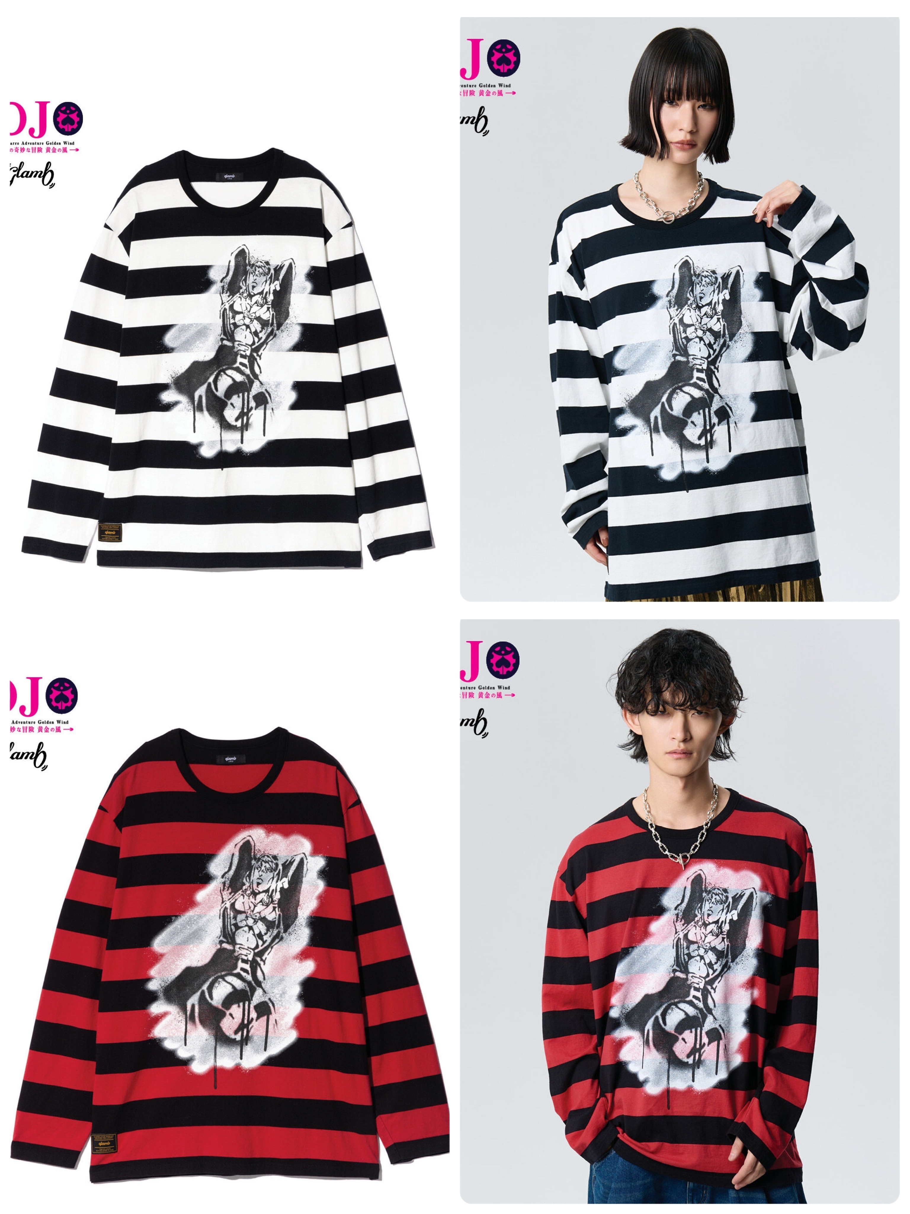 225774 Pbandai 預訂 2025/5月 ジョジョの奇妙な冒険 黄金の風【glamb】ロングTシャツ2